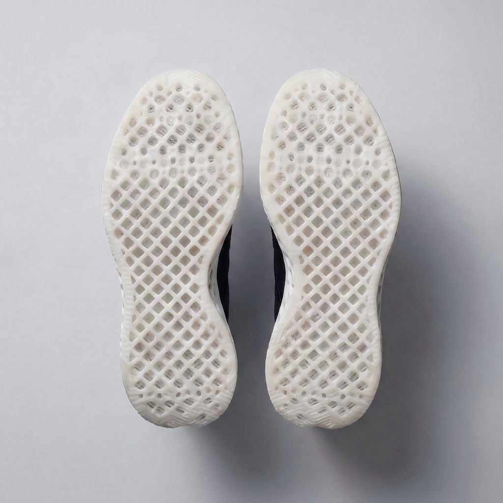 P001 black and white 3D-printed leather sneaker detail asset 47