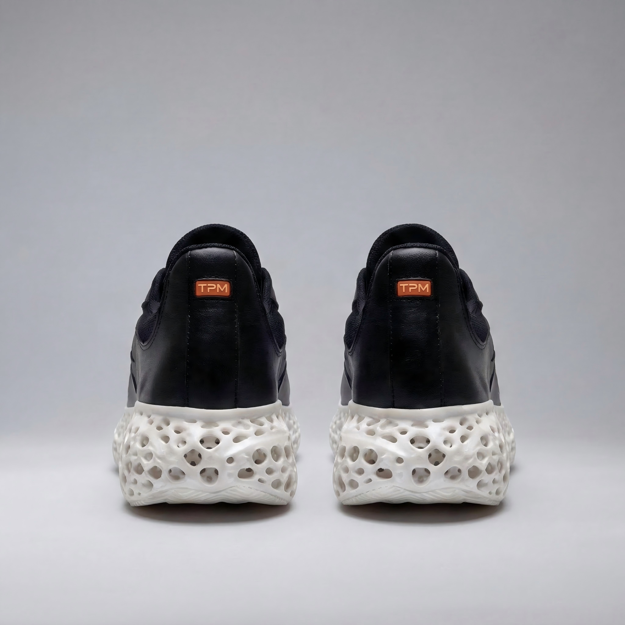 P001 black and white 3D-printed leather sneaker detail asset 49