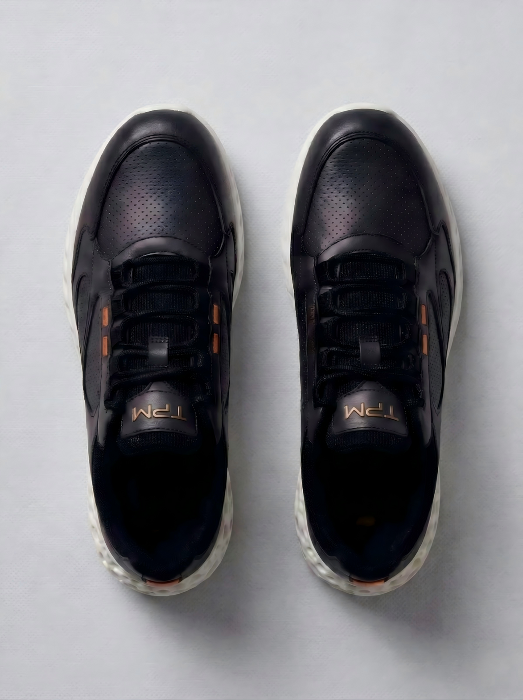 P001 black and white 3D-printed leather sneaker detail asset 50