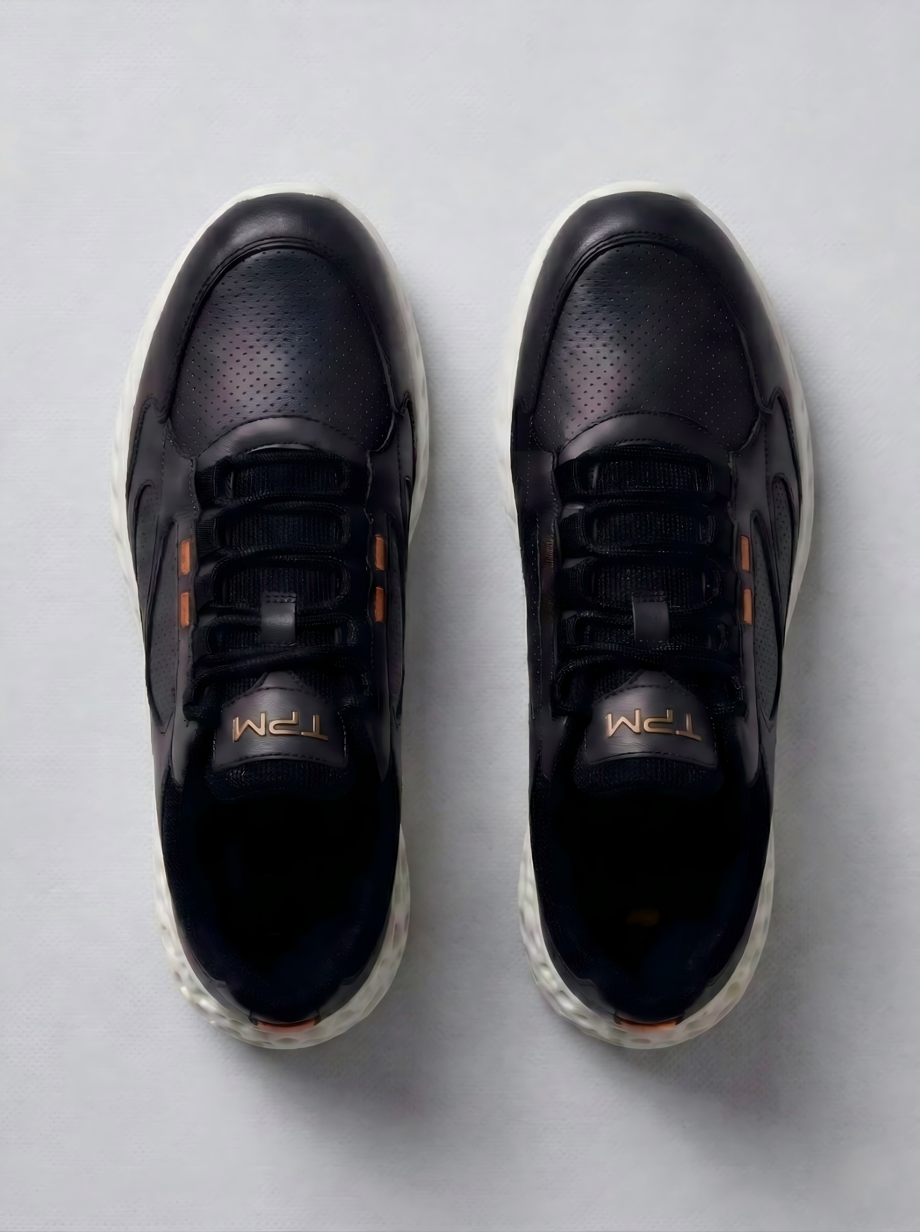 P001 black and white 3D-printed leather sneaker detail asset 50