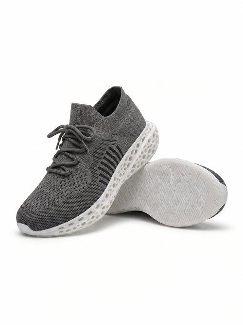 P004 black gray and white 3D-printed knit sneaker detail asset 44