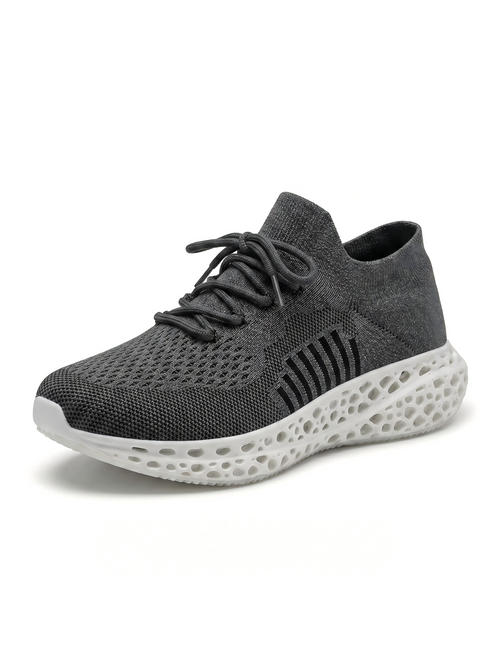 P004 black gray and white 3D-printed knit sneaker detail asset 45